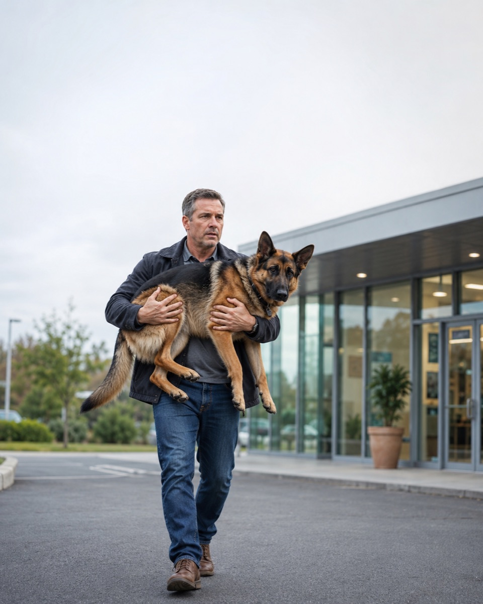 Hund wird getragen